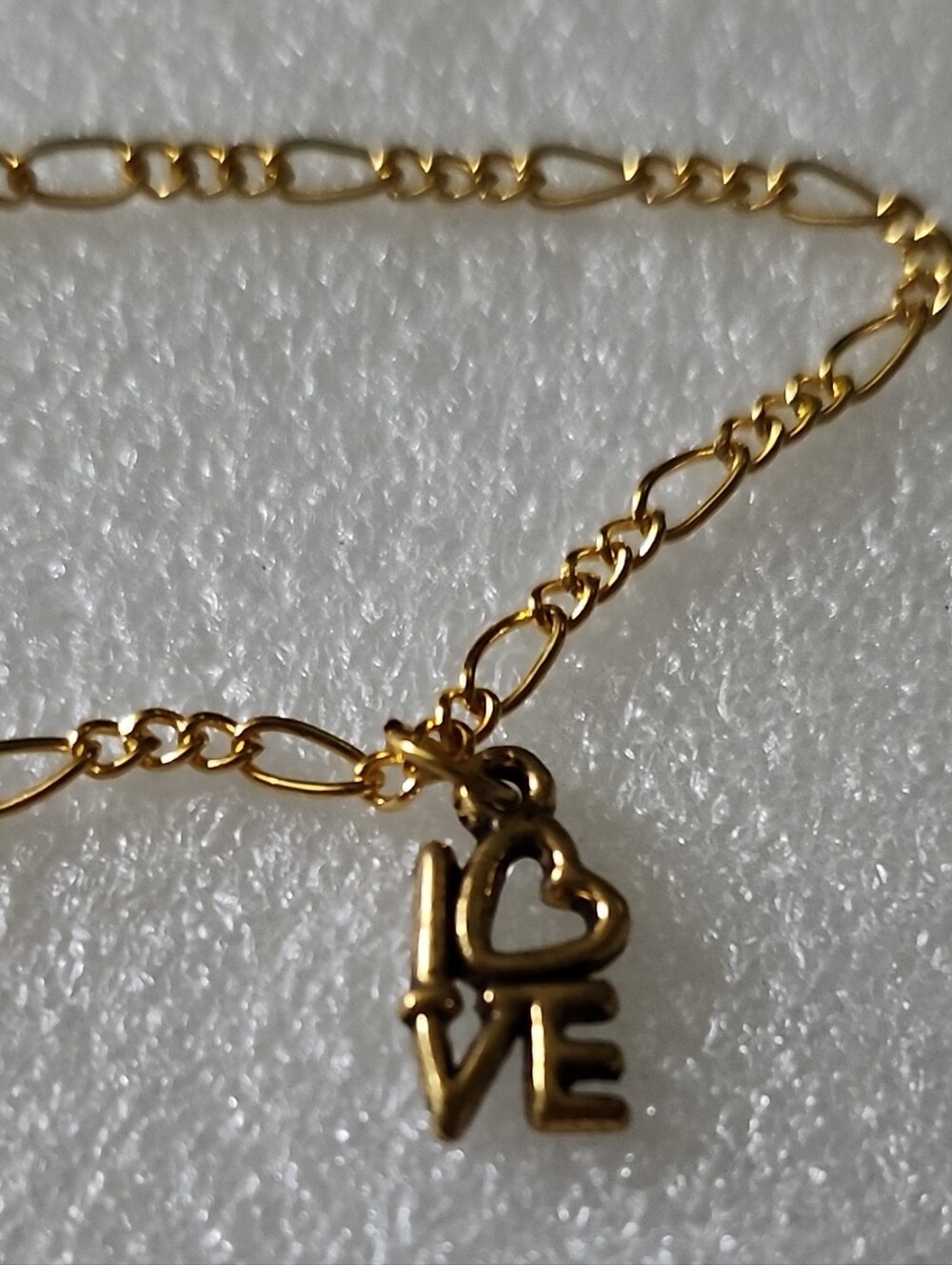 Hand Crafted Gold LOVE Charm Link Bracelet / Anklet